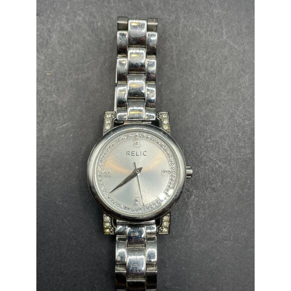Relic ZR34149 Diamond Style Crystal Women's Stainless Steel 30M WR Quartz Watch - Picture 1 of 9